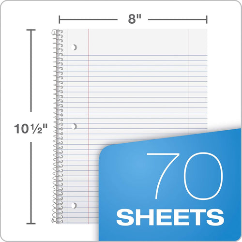 Oxford Spiral Notebook 6 Pack, 1 Subject, College Ruled Paper, 8 x 10-1/2 Inch, Color Assortment Design May Vary (65007)