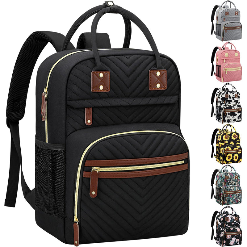 Tenot Diaper Bag Backpack for Women with Insulated Pockets Black | Large Capacity, Multifunctional, Waterproof, Travel Baby Diaper Bags for Mom,Dad,Baby Girl Boy