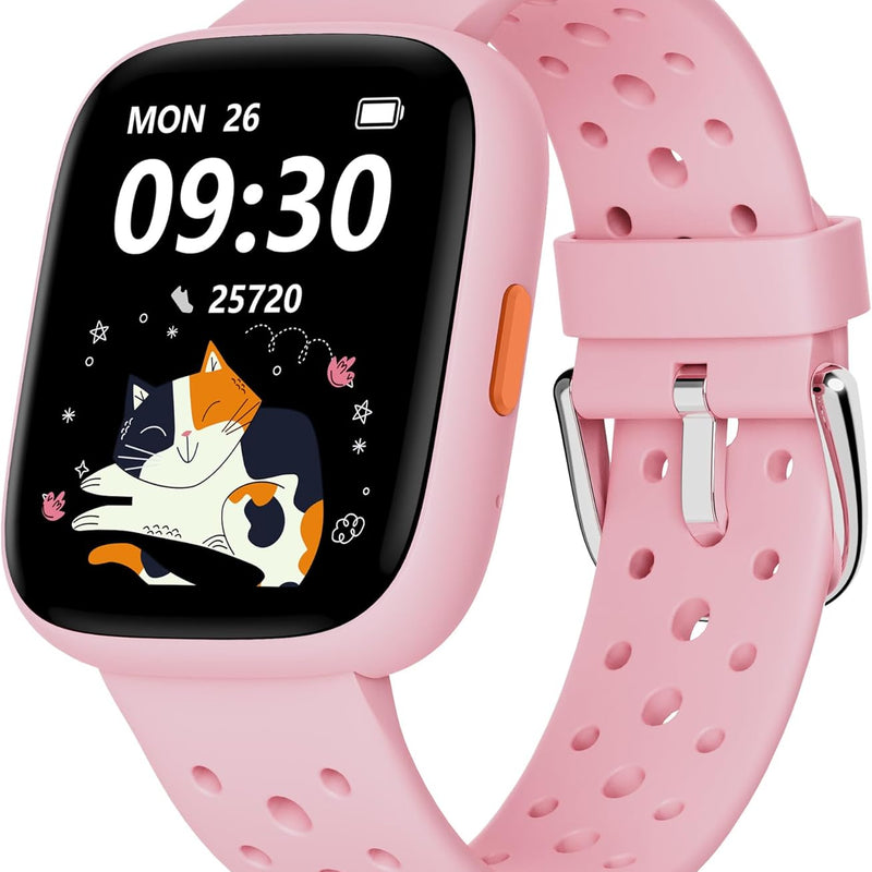 BIGGERFIVE 1.8" Kids Smart Watch, Fitness Tracker, Heart Rate Monitor, Sleep Tracker, IP68 Waterproof, Puzzle Games for 5-16 Year Old Girls Boys Teens, Blue