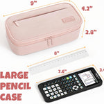 SUNEE Cute Pencil Case, Large Capacity Pencil Pouch, Big Storage Organizer for Stationery, Zipper Pen Bag, Back to School Supplies, Office Organizer Makeup Bag, for Teen Girl Boy Men Women, Pink