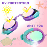 Keary Kids Swim Goggles for Toddler Kids Youth(3-12),Anti-Fog Waterproof Anti-UV Clear Vision Water Pool Goggles