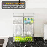 SpaceAid Bottle Storage Organizer Baby - Acrylic Bottles Station Organizer Container, Stackable Clear Drawers for Countertop, Vanity, Bathroom, Cabinet, Pantry Organization, 5 Pack, 2S2M1L, 15.4"H