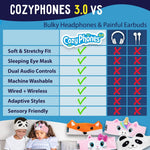 CozyPhones Toddler Headphones Wireless, Kids Bluetooth Earphones, Safe Volume - Wired School Headphones for Kids with 3.5 MM Jack and Travel Bag - Toddler Airplane Accessories for Boys & Girls - Fox