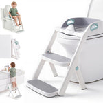 Potty Training Seat, 2-in-1 Toddler Toilet Seat with Steps, Upgrade Potty Step Stool for Toddler with Anti-Slip Pad Step Stool, Extended Splash Guard, Foldable Potty Ladder Boys Girls, Green