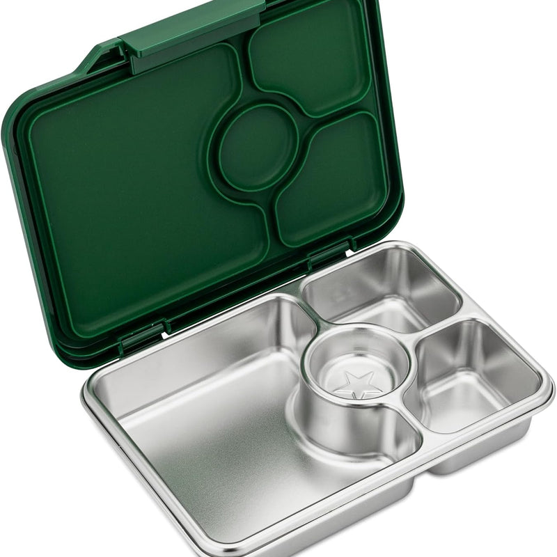 Yumbox Prêt Leakproof Stainless Steel Bento Lunch Box, Normandy Blue | Sandwich-Friendly Layout | Lightweight Design | Fits Most Lunch Bags | Dishwasher Safe (Top Rack)