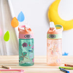Zak Designs 16oz Riverside Kids Water Bottle with Spout Cover and Built-in Carrying Loop, Made of Durable Plastic, Leak-Proof Water Bottle Design for Travel (Unicorn & Shells, Pack of 2)