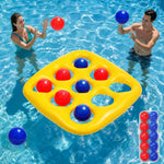 Pool Games Set- Tic-Tac-Toe Inflatable Pool Toys with 10 Balls Fun Summer Swimming Pool Party Beach Lawn Outdoor Camping Party Float Game Water Ball Toys for Adults Teens Kids 2-10 Players
