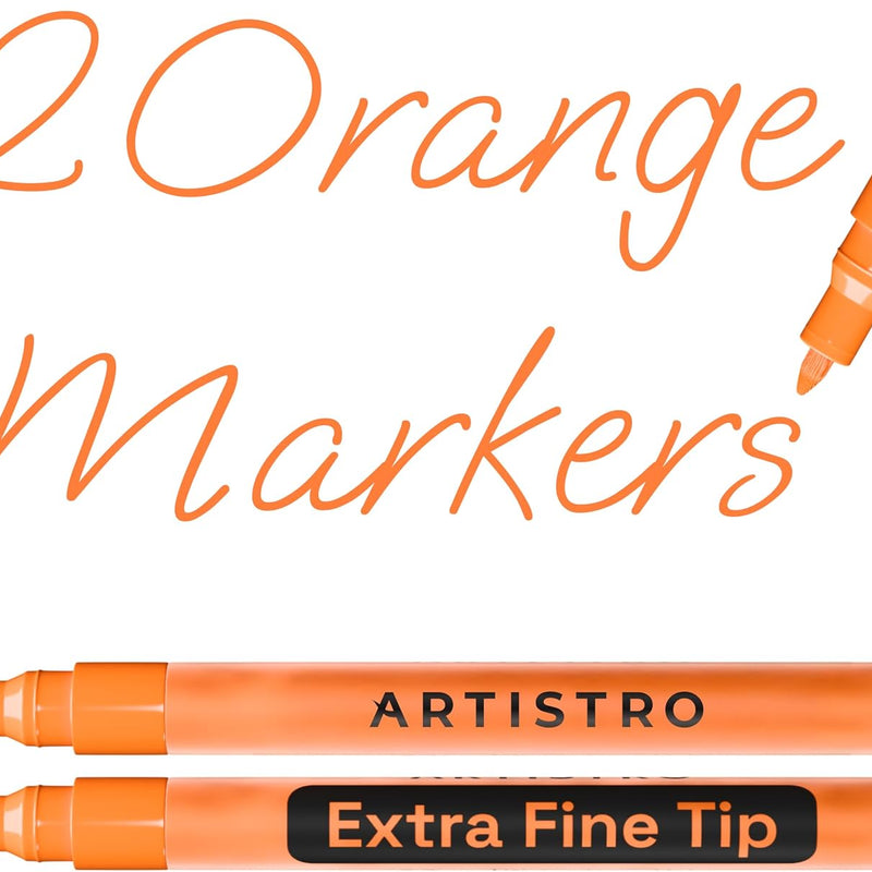 ARTISTRO 2 Gold Acrylic Paint Markers - 0.7mm Extra Fine-Tip Metallic Paint Pens - Perfect for Crafting, Art Projects, & More