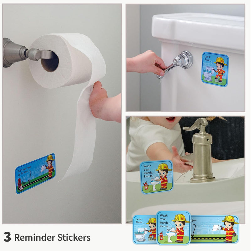 PUTSKA Potty Training Chart Toddler Boys, 35 Stickers, Crown, Firefighter