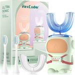 RexCodar Ultrasonic Kids Electric Toothbrush, IPX7 Waterproof, 5 Modes, Cartoon Astronaut, 60S Timer
