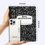 Rosmonde College Ruled Composition Notebooks 5 Pack, 200 Pages (100 Sheets), 9-3/4" x 7-1/2", White & Black Marble Composition Book, Hard Cover, Sturdy Sewn Binding, School, College & Office Supplies