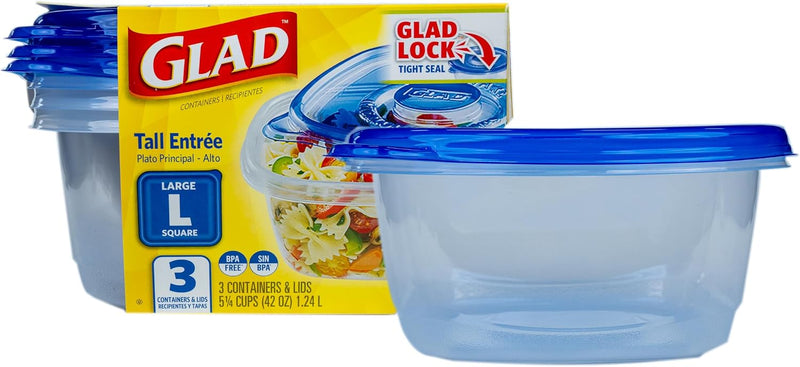 Glad GladWare Mini Round Food Storage Containers, 4 Oz, 8 Count | BPA-free, lock-tight seal for snacks, portion control, and on-the-go; reusable and stackable