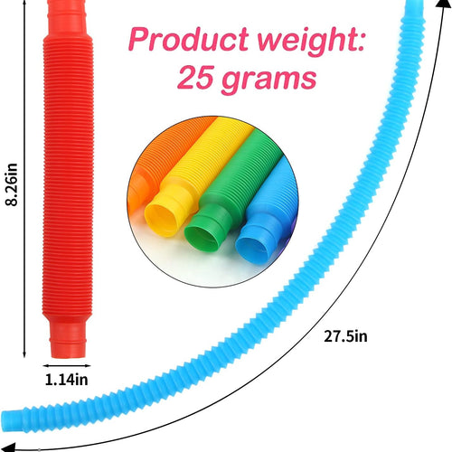 FINGOOO 7 Pieces Jumbo Pop Toobs Fidget Toys,Pop Tubes Sensory Toys for Kids Adults DIY Decompression ADHD Autism