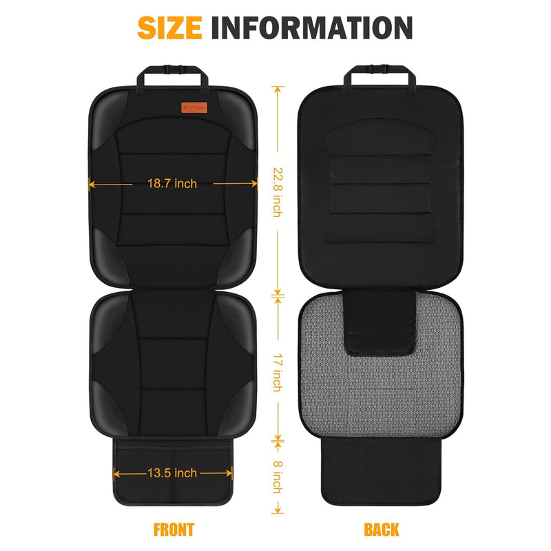 Car Seat Protector for Child Car Seat,Waterproof Car Seat Cover for Leather and Fabric Seats, 2 Mesh Pockets, Non-Slip Bottom,Thick Padding Cushion