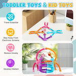 xonteus 4 pcs pop tubes giraffe toys, telescopic suction cup sensory fidget toys for kids, travel friendly entertainment essentials