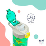 Zak Designs Marvel Spider-Man Sage 16oz Leak-Proof Straw Kids Water Bottle | BPA Free Durable Plastic, Cupholder Friendly, Dishwasher Safe, Easy to Clean, Lid Lock, Handle, For School, Home, Travel