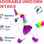 Little Jupiter Plush Pet Set w/Purse - Stuffed Animals for Girls - Unicorn Plush - Stuffed Plushies - Gift for Age 4-5 - 6-7 yrs (White Unicorn)