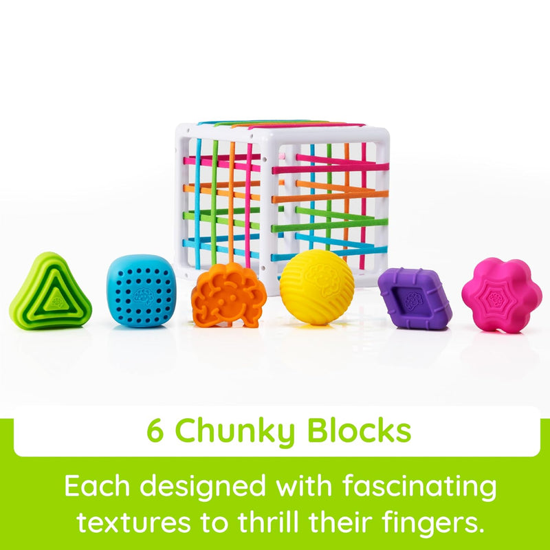 Fat Brain Toys InnyBin Shape Learning Sensory Toy | Grasping and shape-learning activity. Fine motor skills, sensory learning, spatial reasoning. Babies, toddlers, 10 months+.