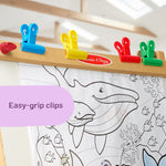 melissa & doug deluxe wooden art easel for kids with dry-erase board chalkboard & drawing paper roller folding double-sided toddler easel