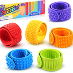 Sensory Fidget Toys for Kids: Textured Silicone Slap Bracelets 6 Pack, Stress Relief Fidgets for Autism ADHD, Wearable Sensory Toys for Adults Office Desk, Calm Down Travel Airplane Toys