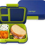 Bentgo Pop - Leak-Proof Lunch Box & Removable Divider for Ages 8+ & Teens - Lunch Container Holds 5 Cups of Food; 3-4 Compartments; Microwave/Dishwasher Safe; 2 Year Warranty (Navy Blue/Chartreuse)
