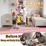Large Stuffed Animal Storage Zoo Cage Holder, 19"x19"x56.3" Pre-Threaded Bungee Upgrade PVC Toy Organizers and Storage, Vertical Space Saving Plush Toys Zoo Holder, for Bedroom Playroom, White
