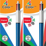 BIC 4-Color 3+1 Retractable Ballpoint Pen with Red, Blue, Black Ink and 0.7 mm Mechanical Pencil, 1-Count in Assorted Ink