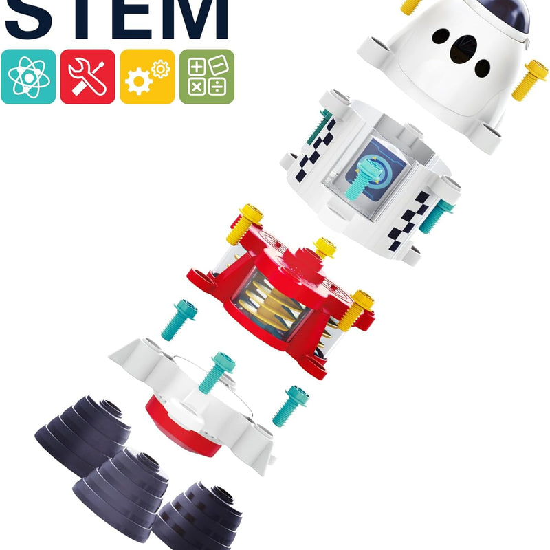 iPlay Rocket Outer Space Toys for Kids STEM Playset with Space Shuttle and Electric Drill