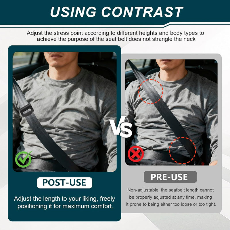 2PCS Seat Belt Adjuster Clip, Shoulder Neck Strap Locking Clips for Adults Kids Child,Comfortable Car Seat Belt Adjuster Safety Positioner Universal for SUV Sedan Truck Seatbelts (Black-2PCS)