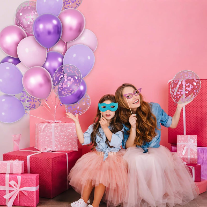 68pcs pink and purple balloons latex for wedding, girls birthday, baby shower decorations