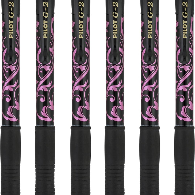 Pilot G2 Premium Refillable and Retractable Rolling Ball Gel Pens, Fine Point, Fashion Collection, 0.7 mm, Black Ink Pens, 5-Pack