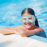 Swim Goggles Kids 6-14, Diving Mask No Tangle Strap，Water Goggles Nose Cover for JR / Youth