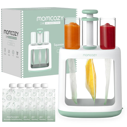 Momcozy Squeeze Station | Baby Food Maker,Pouch Filler for Homemade Baby Puree, BPA-Free, Dishwasher Safe, with Reusable Baby Food Pouches for Toddlers