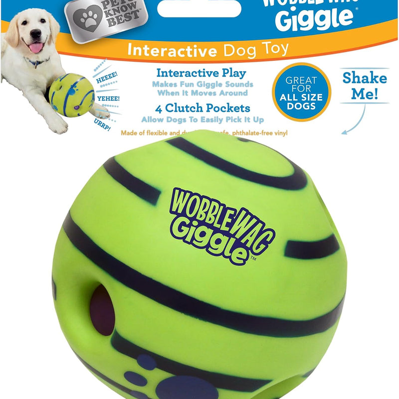 Wobble Wag Giggle Ball, Interactive Dog Toy, Fun Giggle Sounds When Rolled or Shaken, Pets Know Best, As Seen On TV