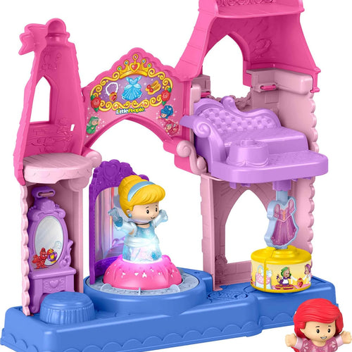 Fisher-Price Little People Toddler Toy Disney Princess Shimmer & Glow Dress Shop Playset & 2 Figures for Pretend Play Kids Ages 18+ Months