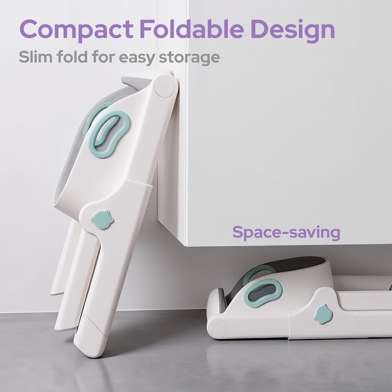 Potty Training Seat, 2-in-1 Toddler Toilet Seat with Steps, Upgrade Potty Step Stool for Toddler with Anti-Slip Pad Step Stool, Extended Splash Guard, Foldable Potty Ladder Boys Girls, Green