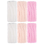 Baby Washcloths and Burp Cloths, Soft Absorbent Towels for Newborns, 6 Pack, 12x12 Inches (Pink)