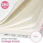 Large Spiral Lined Notebooks for Work with Removable Dividers & Tabs, 8.5"x11" Pretty Hardcover 5 Subject Notebook Journal for Women, College Ruled, Perfect for Study & Office Organization, 280 Pages,Wildflowers