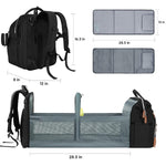 Diaper Bag Backpack, Large Baby Bag with Changing Pad, Thick Padded Back & Straps, Laptop Compartment, Waterproof Travel Backpack with USB Port, Multi-Function for Mom & Dad, Black