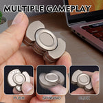 3-in-1 Fidget Toys Adults Kid: Spinner, Slider & Clicker – Magnetic Stainless Steel Bearing for Super-Stable Rotation – Stress Relief, Enhanced Focus, and Habit Breaking, Silver