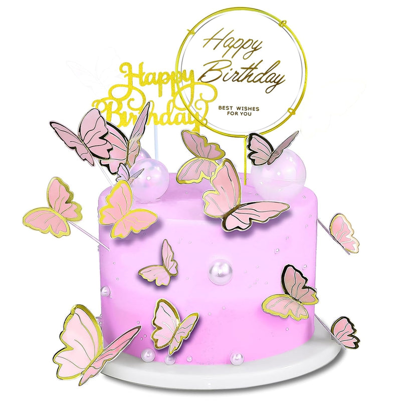 60Pcs Butterfly Cupcake Toppers: Vibrant 3D Decorations for Cakes, Desserts, and Parties