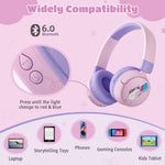 Kids Headphones Bluetooth for Girls, Toddler Headphones Wireless for School | 85/95dB Volume Limited, 50H Playtime, Bluetooth 6.0, Built in Mic, Fast Charging for Tablet, iPad, Cellphone