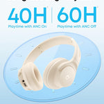 Soundcore by Anker Q20i Hybrid Active Noise Cancelling Headphones, White | Over-Ear, Bluetooth, 40H ANC Playtime, Hi-Res Audio, Big Bass, Transparency Mode, Customize via App, Travel, Home, Office