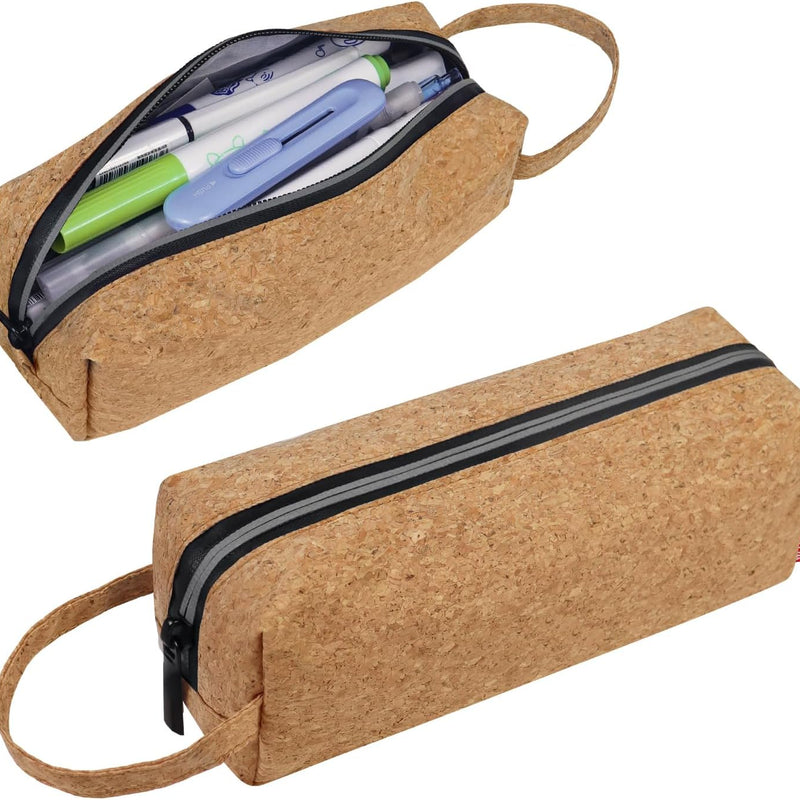 Fmeida Pencil Case Pouch - Water Resistant Pencil Pouch Portable Pencil Bag Simple Office Stationery Pouch with Handle Back to School Supplies - Black