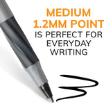 BIC Round Stic Grip Xtra Comfort Black Ballpoint Pens, Medium Point (1.2mm), 36-Count Pack, Perfect Writing Pens With Soft Grip for Superb Comfort and Control
