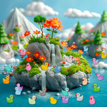 JYXT 250 Pcs Mini Resin Ducks Glow in The Dark, Tiny Animals Figures to Hide Luminous Miniature Plastic Duck for Fish Tank Aquarium Fairy Garden Dollhouse Micro Landscape Birthday Parties Decor