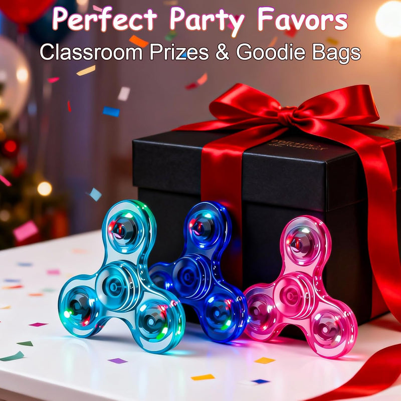 Figrol Fidget Toys 3 Pack,Light Up Fidget Spinner for Kids & Adults Stress Relief Calm Down,Sensory Toys for Kids with Autism ADHD Toys