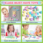 appluses 45pcs magnetic blocks for toddler girl toys, stem sensory autism play for kids 3-5 years
