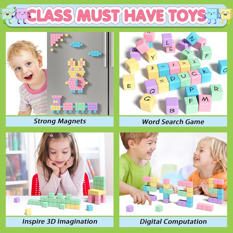appluses 45pcs magnetic blocks for toddler girl toys, stem sensory autism play for kids 3-5 years