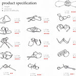 24-Piece Metal Wire Puzzle Set with Pouch, Brain Teaser IQ Test for Kids and Adults